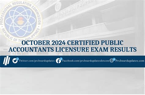 October 2014 Certified Public Accountant Licensure Examination results.
